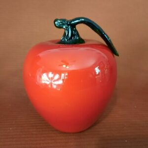 Vintage Hand Blown, Italian Glass Red Apple | Paper Weight/Desk Décor