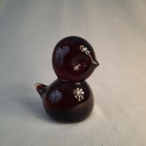 Rare Vintage, Ruby Red Art Glass Chick Figurine