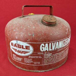 Vintage Eagle Galvanized Metal Gas Can 2 1/2 Gallon Vented Model SP 2 1/2