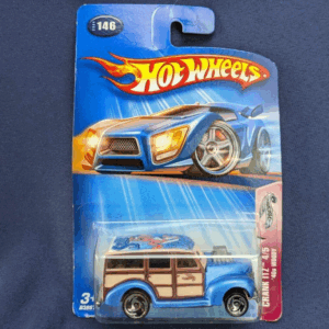 Hot Wheels Crank Itz 4/5 (2004) Blue '40s Woody Toy Car #146