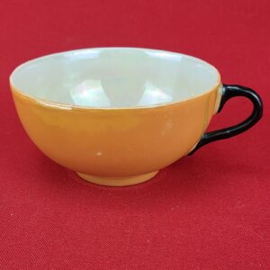 Lusterware Tea Coffee Cup Yellow Exterior Cream Interior Black Handle
