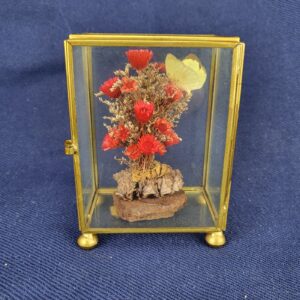 Vintage Dried Flower Arrangement Small Curio - 4 Footed