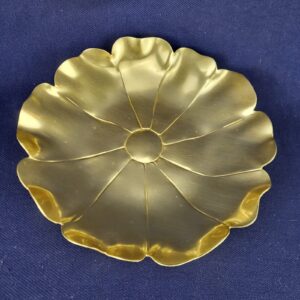 Vintage McClelland Barclay Gold Metal Lotus Flower Tray Dish