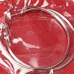 Silvertone 1 1/4" Hoop Earrings New In Package