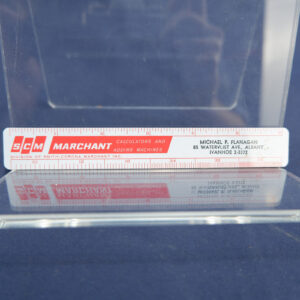 Vintage 1961 SCM Marchant Figuremaster Calculators Celluloid 6" Ruler Calendar