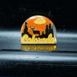 Vintage Colorado Souvenir Pin - Scenic Elk Design - Collectible Travel Badge