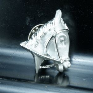 Vintage Silver Style Horse Head Lapel Pin Equestrian Collectible