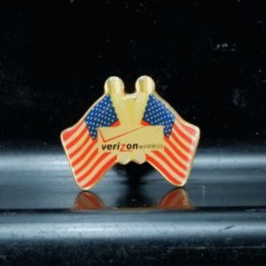 Verizon Wireless Dual American Flags Lapel Pin