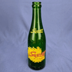 Vintage 1957 Squirt Soda 7oz Soda Pop Green Glass Duraglas Bottle