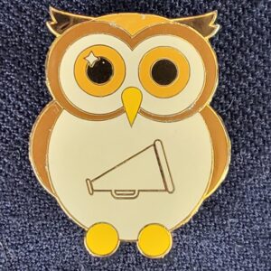 Owl with Megaphone Lapel Pin Badge - Varsity Pin - Cheerleaders