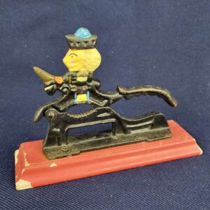 Cast Iron Nutcracker Mounted Reproduction on Wooden Base (7 1/2 Inches Long)