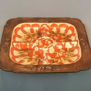 Treasure Craft Vintage Square 4 Section Art Deco Serving Platter Made in USA
