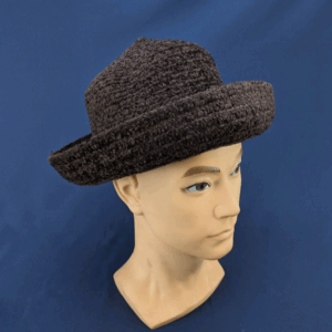 Vintage London Fog Brown Weave Pattern Acrylic & Polyester Fedora Hat
