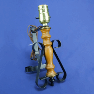 Vintage 1970’s MCM Wood & Iron Wall Mounted Light Sconce Lamp | 10 1/2” Tall
