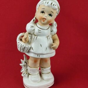 Vintage Ceramic Girl Hand Painted Porcelain Figurine 8 1/4"