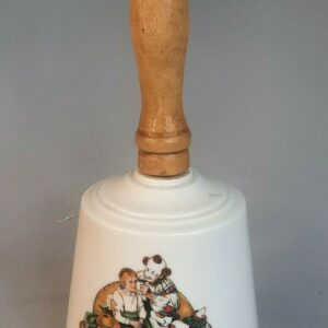 Norman Rockwell Bell "The Runaway" with Wooden Handle 1970's Clown