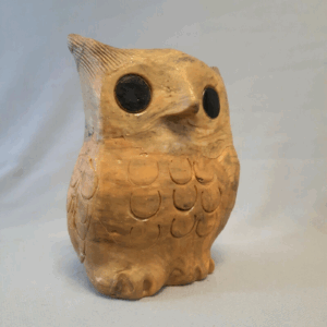 Vintage Hand Made Folk Art - Faux Stone Resin Owl - Made in the Philippines