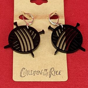 Children of the Rice Earrings - Laser Cut Plastic - Black Earrings
