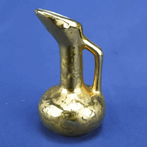 Vintage 3” Tall 22k Gold Mini Small Weeping Pitcher Vase Holley Ross LaAnna, PA