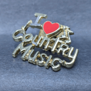 I Love Country Music Enamel Lapel Pin Badge