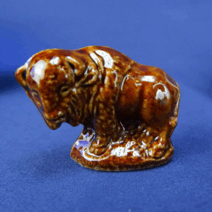 Vintage Wade Whimsy Bison Buffalo America Mini Figurine England Red Rose Tea