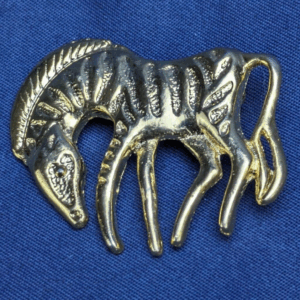 Vintage Gold Tone Zebra Brooch Pin