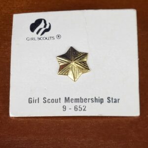 Vintage Small Gold Tone Star Lapel Hat Pin 6 Sided Girl Scouts 1/2"