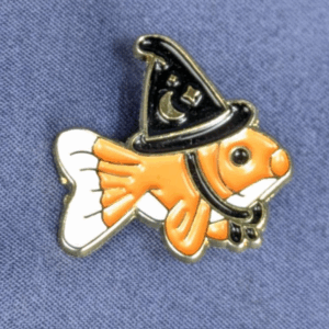 Goldfish Witch Cute Halloween Wizard Witch Hat Collectible Enamel Pin