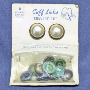 VTG Midcentury Interchangeable Cufflinks in various colors Center posts missing