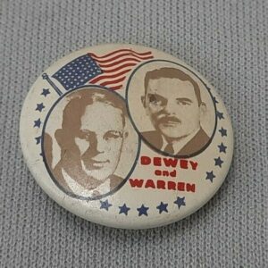 Vintage Dewey & Warren Campaign Button Kleenex Tissue '68 Reproduction