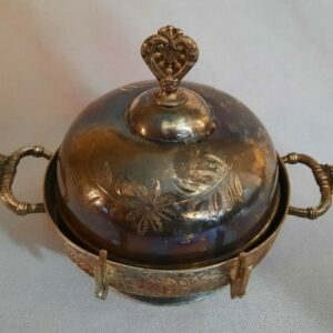 Antique Columbia Silver Company, Quadruple Plate Lidded Dish, U 28