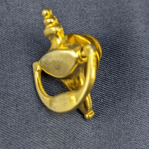 Gold Tone Door Knocker Lapel Pin - Backpack Pin