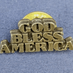 Gold Tone God Bless America Lapel Pin - Backpack Pin