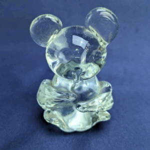 Small Hand Blown Clear Glass Mouse Vintage Paperweight Desk Decor
