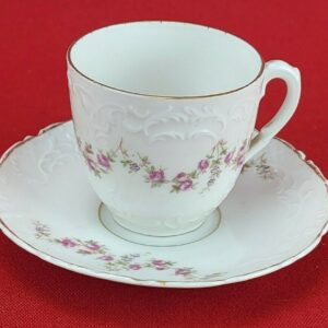CT Altwasser Silesia Germany Porcelain Gold Edge Tea Cup and Saucer