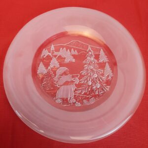 Original Walther Glass Mikasa Christmas Story Frosted Glass Salad Dessert Plate