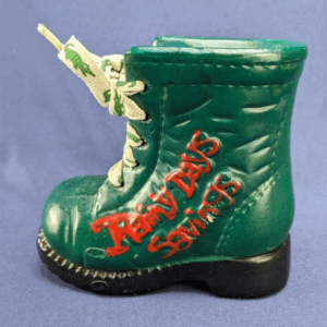 VTG 1970s Rainy Day Savings Still Bank Shoe Rain Boot Old Colorful Figurine