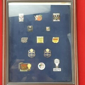 Framed Set of 1988 Vintage Olympic Pins XXIV Olympiad Seoul, South Korea