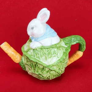 Midwest Importers Bunny Teapot Cabbage - Lettuce - Carrot 4 Cup Tea Pot 5x10x8"