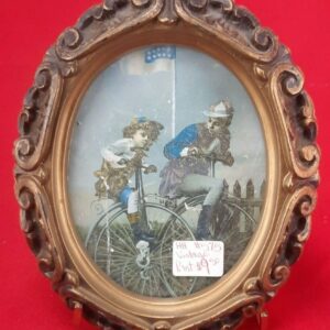 Vintage Illinois Framing Company Print Children Riding Penny-Farthings