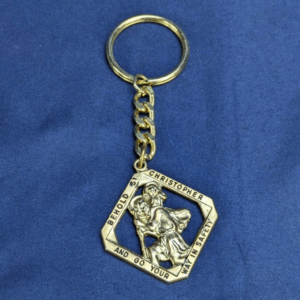 Behold St Christopher And Go Your Way In Safety Vintage Key Chain