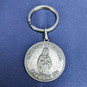 Our Lady Lourdes Pray For Us Trinity Mission Key Chain