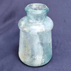 LARGE EMBOSSED BIXBY 1880's ANTIQUE INK BOTTLE
