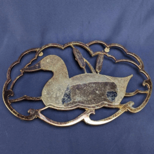 Vintage Silver Plated Duck Trivet W/ Tarnish Resistant Japan