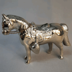 Vintage Chrome Finish Metal Horse Figurine