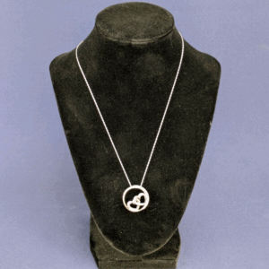 Sterling Silver Crystal Pendant Necklace 925 with Double Heart Pendant