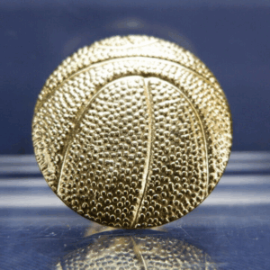 Gold Tone Basketball Ball 15/16" Lapel Pin Letterman Jacket Hat Pin