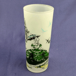 Vintage 1950s Frosted Southern Belle Tumblers Collins Iced Tea Glass