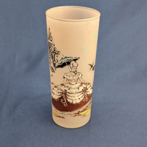 Vintage 1950s Frosted Southern Belle Tumblers Collins Iced Tea Glass