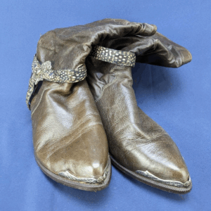 Vintage Leather Cowgirl Western Zodiac Brown Womens Boots Size 10 Med Yugoslavia